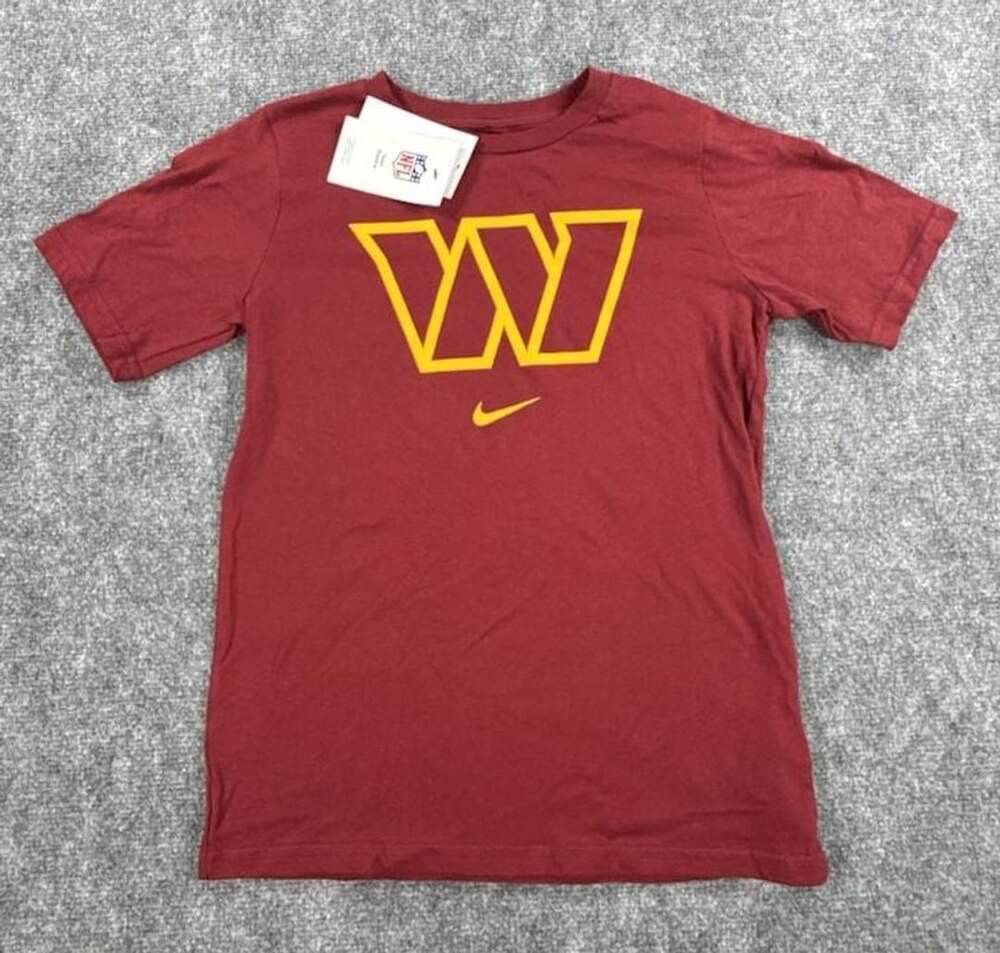 Nike Washington Commanders NFL Youth Team Wordmark T-Shirt Burgundy M 10/12 NWT